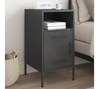 BOWEKAM Mobili,Tavoli,Comodini,Comodino Nero 36x39x68 cm Acciaio