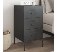 BOWEKAM Mobili,Tavoli,Comodini,Comodino Nero 36x39x68 cm Acciaio