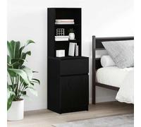 BOWEKAM Mobili,Tavoli,Comodini,Comodino Nero 39x35x125 cm Legno Ingegnerizzato
