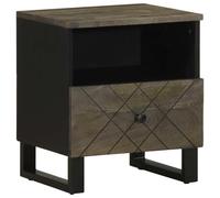BOWEKAM Mobili,Tavoli,Comodini,Comodino Nero 40x33x46 cm Legno Massello Mango