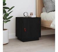 BOWEKAM Mobili, Tavoli, Comodini, Comodino, Nero 40x34x45 cm Legno massello di pino