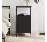 BOWEKAM Mobili,Tavoli,Comodini,Comodino Nero 41x31x80 cm Legno Ingegnerizzato