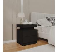 BOWEKAM Mobili,Tavoli,Comodini,Comodino Nero 45x35x52 cm Legno Ingegnerizzato