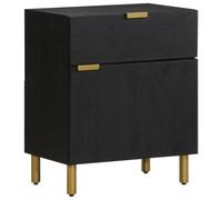 BOWEKAM Mobili,Tavoli,Comodini,Comodino Nero 50x33x60 cm Legno Ingegnerizzato