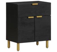 BOWEKAM Mobili,Tavoli,Comodini,Comodino Nero 50x33x60 cm Legno Ingegnerizzato