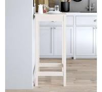BOWEKAM Mobili, tavoli, tavoli da cucina e sala da pranzo, tavolo da bar bianco 50 x 50 x 110 cm in legno massello di pino