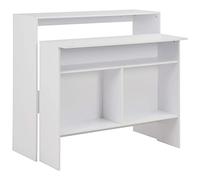 BOWEKAM Mobili, tavoli, tavoli da cucina e sala da pranzo, tavolo da bar con 2 piani da tavolo, bianco, 130 x 40 x 120 cm