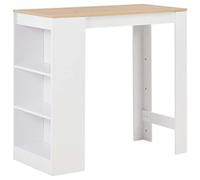 BOWEKAM Mobili, tavoli, tavoli da cucina e sala da pranzo, tavolo da bar con ripiano bianco, 110 x 50 x 103 cm