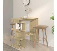 BOWEKAM Mobili, tavoli, tavoli da cucina e sala da pranzo, tavolo da bar con ripiano portaoggetti in rovere Sonoma 100 x 50 x 101,5 cm in legno ingegnerizzato