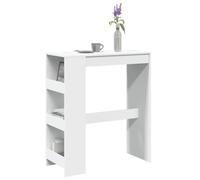 BOWEKAM Mobili, tavoli, tavoli da cucina e sala da pranzo, tavolo da bar con scaffali, bianco, 90 x 40 x 103,5 cm, legno ingegnerizzato
