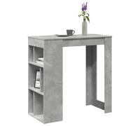 BOWEKAM Mobili, tavoli, tavoli da cucina e sala da pranzo, tavolo da bar con scaffali, grigio cemento, 102 x 50 x 103,5 cm, legno ingegnerizzato