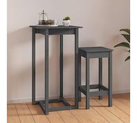 BOWEKAM Mobili, tavoli, tavoli da cucina e sala da pranzo, tavolo da bar grigio 60 x 60 x 110 cm in legno massello di pino