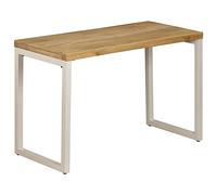 BOWEKAM Mobili, tavoli, tavoli da cucina e sala da pranzo, tavolo da pranzo 115 x 55 x 76 cm in legno di mango massiccio e acciaio