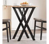 BOWEKAM Mobili, tavoli, tavoli da cucina e sala da pranzo, tavolo da pranzo con telaio a X, 50 x 50 x 75 cm, in legno massello di pino e acciaio