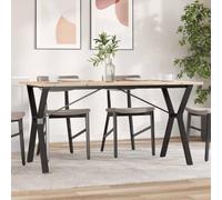 BOWEKAM Mobili, tavoli, tavoli da cucina e sala da pranzo, tavolo da pranzo con telaio a Y, 140 x 80 x 75 cm, in legno massello di pino e acciaio