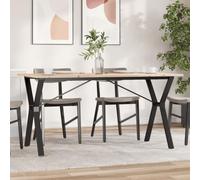 BOWEKAM Mobili, tavoli, tavoli da cucina e sala da pranzo, tavolo da pranzo con telaio a Y, 160 x 80 x 75 cm, in legno massello di pino e acciaio