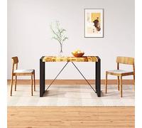 BOWEKAM Mobili, tavoli, tavoli da cucina e sala da pranzo, tavolo da pranzo in legno massello di mango grezzo, 120 cm