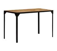 BOWEKAM Mobili, tavoli, tavoli da cucina e sala da pranzo, tavolo da pranzo in legno massello grezzo e acciaio, 120 cm