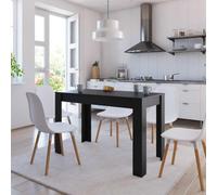 BOWEKAM Mobili, Tavoli, Tavoli da Cucina e Sala da Pranzo, Tavolo da Pranzo Nero 120x60x76 cm Legno Ingegnerizzato