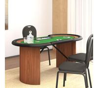 BOWEKAM Mobili, tavoli, tavoli da poker e giochi, tavolo da poker per 10 giocatori con vassoio per fiches verde, 160 x 80 x 75 cm