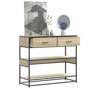 BOWEKAM Mobili, Tavoli, Tavoli d'accento, Tavoli finali, Consolle Rovere Sonoma 90x35x80 cm Legno Ingegnerizzato