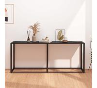 BOWEKAM Mobili, tavoli, tavoli d'accento, tavolini, consolle in marmo nero 180 x 35 x 75,5 cm, vetro temperato