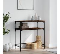 BOWEKAM Mobili, Tavoli, Tavoli d'accento, Tavolini, Consolle Rovere Fumé 75x35.5x75 cm Legno Ingegnerizzato