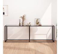 BOWEKAM Mobili, tavoli, tavoli d'accento, tavolini, consolle trasparente 220x35x75.5cm vetro temperato
