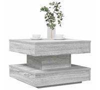 BOWEKAM Mobili, tavoli, tavoli d'accento, tavolini, tavolino da caffè girevole a 360 gradi grigio Sonoma 50 x 50 x 34,5 cm
