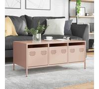 BOWEKAM Mobili, tavoli, tavoli d'accento, tavolini, tavolino da caffè, rosa 101,5 x 50 x 43,5 cm in acciaio laminato a freddo