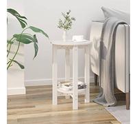BOWEKAM Mobili, tavoli, tavoli d'accento, tavolini, tavolino da caffè, tavolino bianco 40 x 60 cm in legno massello di pino