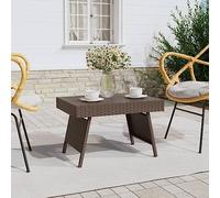 BOWEKAM Mobili, tavoli, tavoli d'accento, tavolini, tavolino pieghevole marrone 60x40x38 cm Poly Rattan