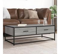 BOWEKAM Mobili,Tavoli,Tavolini,Tavolini,Tavolini,Tavolino Sonoma Grigio 100x50x35 cm Legno Ingegnerizzato e Metallo