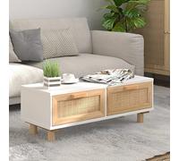 BOWEKAM Mobili, tavoli, tavolini, tavolini, tavolino da caffè, bianco 80 x 40 x 30 cm in legno di pino massiccio