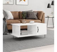 BOWEKAM Mobili, tavoli, tavolini, tavolini, tavolino da caffè, bianco lucido, 90 x 50 x 40 cm, legno ingegnerizzato