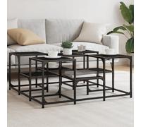 BOWEKAM Mobili,Tavoli,Tavolini,Tavolini,Tavolino Nero 91x91x40 cm Legno Ingegnerizzato