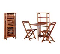 BOWEKAM Outdoor Outdoor Furniture Sets-3 pezzi pieghevole Bistro Set legno massello di acacia
