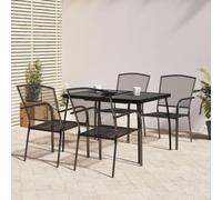 BOWEKAM Outdoor Outdoor Furniture Sets-5 Piece Garden Dining Set Acciaio Antracite