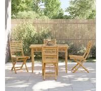 BOWEKAM Outdoor Outdoor Furniture Sets-5 Piece Garden Dining Set Bamboo