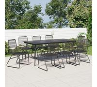 BOWEKAM Outdoor Outdoor Furniture Sets-9 Piece Garden Dining Set Nero PVC Rattan