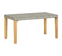 BOWEKAM Panca da giardino 120 cm, in polyrattan e legno di acacia massello, mobili per esterni, sedie da esterno, panchine da esterno