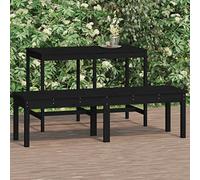 BOWEKAM Panca da giardino a 2 posti, 159,5 x 44 x 45 cm, in legno massello di pino, colore: nero