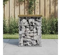 BOWEKAM Panca da giardino design gabbione 33x31x42 cm impregnato legno di pino,mobili per esterni,sedute all'aperto,panchine da esterno