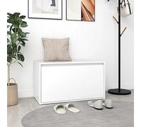 BOWEKAM Panchina da ingresso 80x40x45 cm bianco ingegnerizzato in legno-arredamento,panche,panche ripostiglio e panche d'ingresso