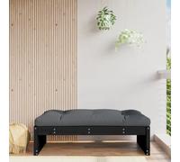 BOWEKAM Poggiapiedi da giardino nero 120 x 80 cm in legno massello di pino