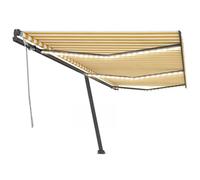BOWEKAM Prato & Giardino-Outdoor Living-Finestra & Porta Tende - Tenda manuale retrattile con LED 600x300 cm Giallo e Bianco