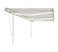 BOWEKAM Prato & Giardino-Outdoor Living-Finestra & Porta Tende - Tenda manuale retrattile con LED 6x3 m Crema