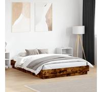 BOWEKAM RETE LETTO CON LED SENZA MATERASSO ROVERE Fumè 120x190 cm Matrimoniale Piccolo