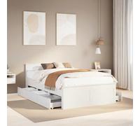 BOWEKAM RETE LETTO SENZA MATERASSO CON TESTIERA BIANCO 135x190 CM DOPPIA LEGNO