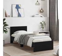 BOWEKAM RETE LETTO SENZA MATERASSO CON TESTIERA NERA 75x190 CM SINGOLO